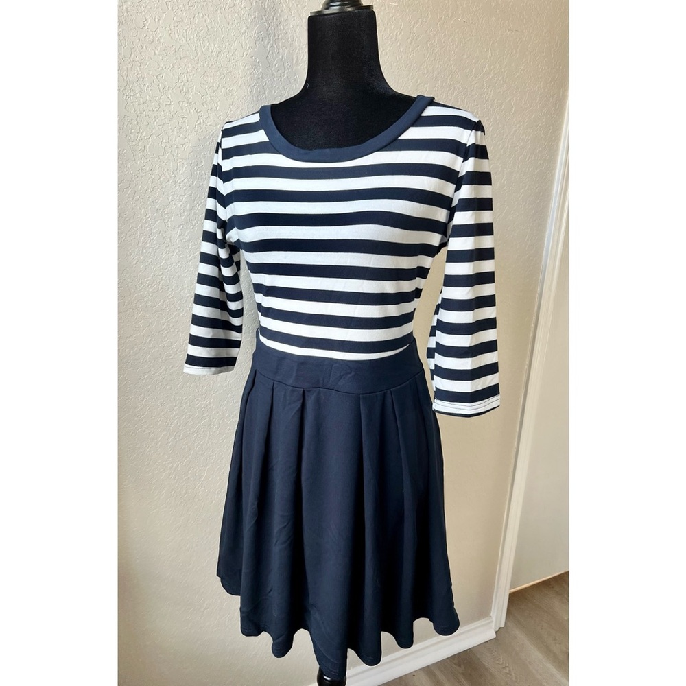 Navy striped dress